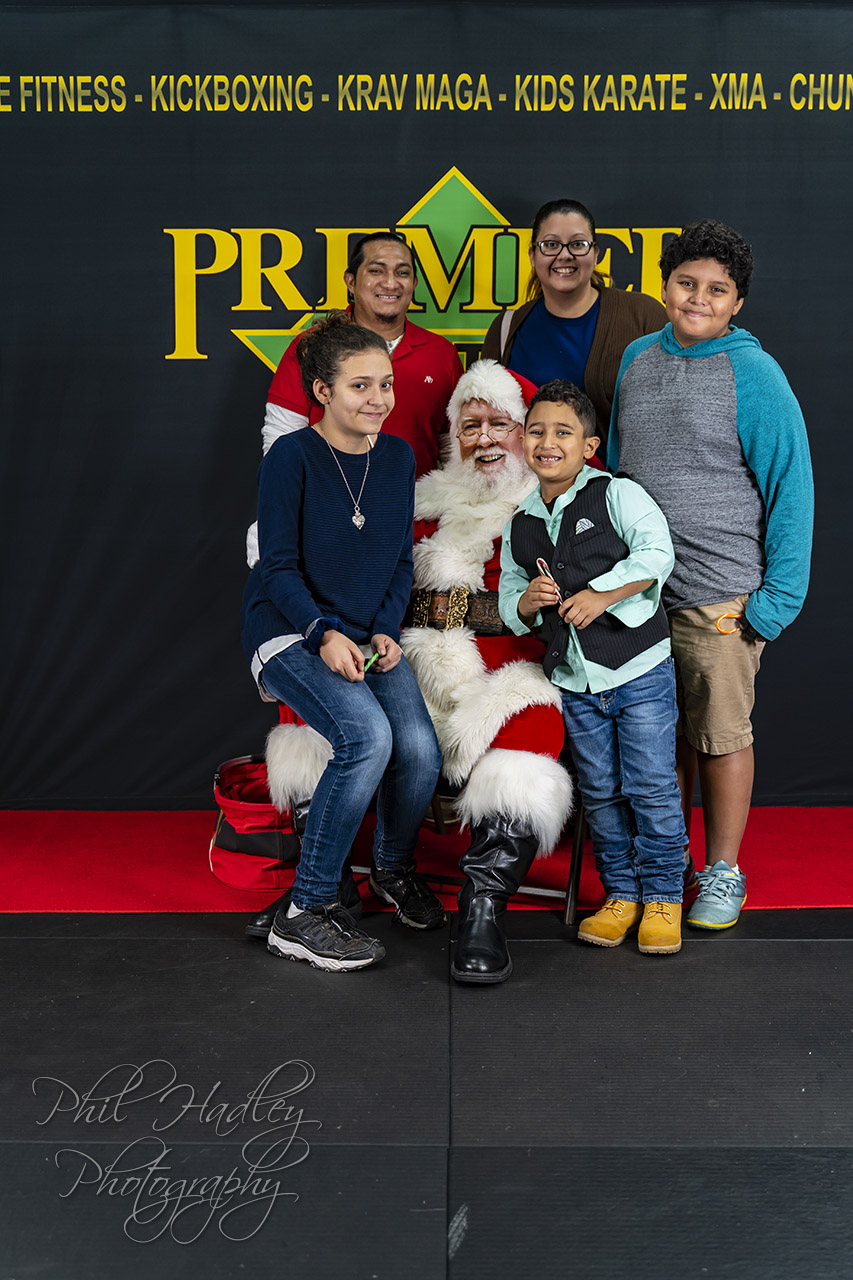 Ethan, family, and Santa